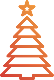 Abstract Christmas Tree Outline PNG Image