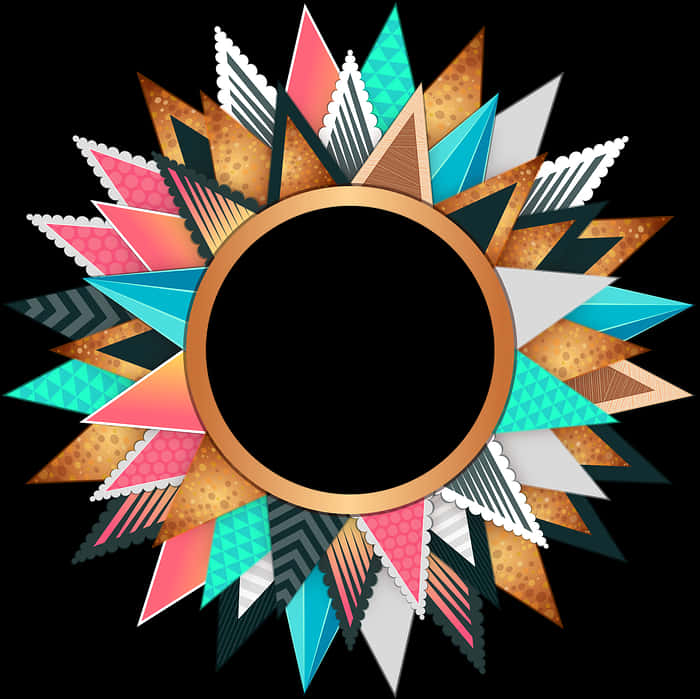 Abstract Circular Design Frame PNG Image