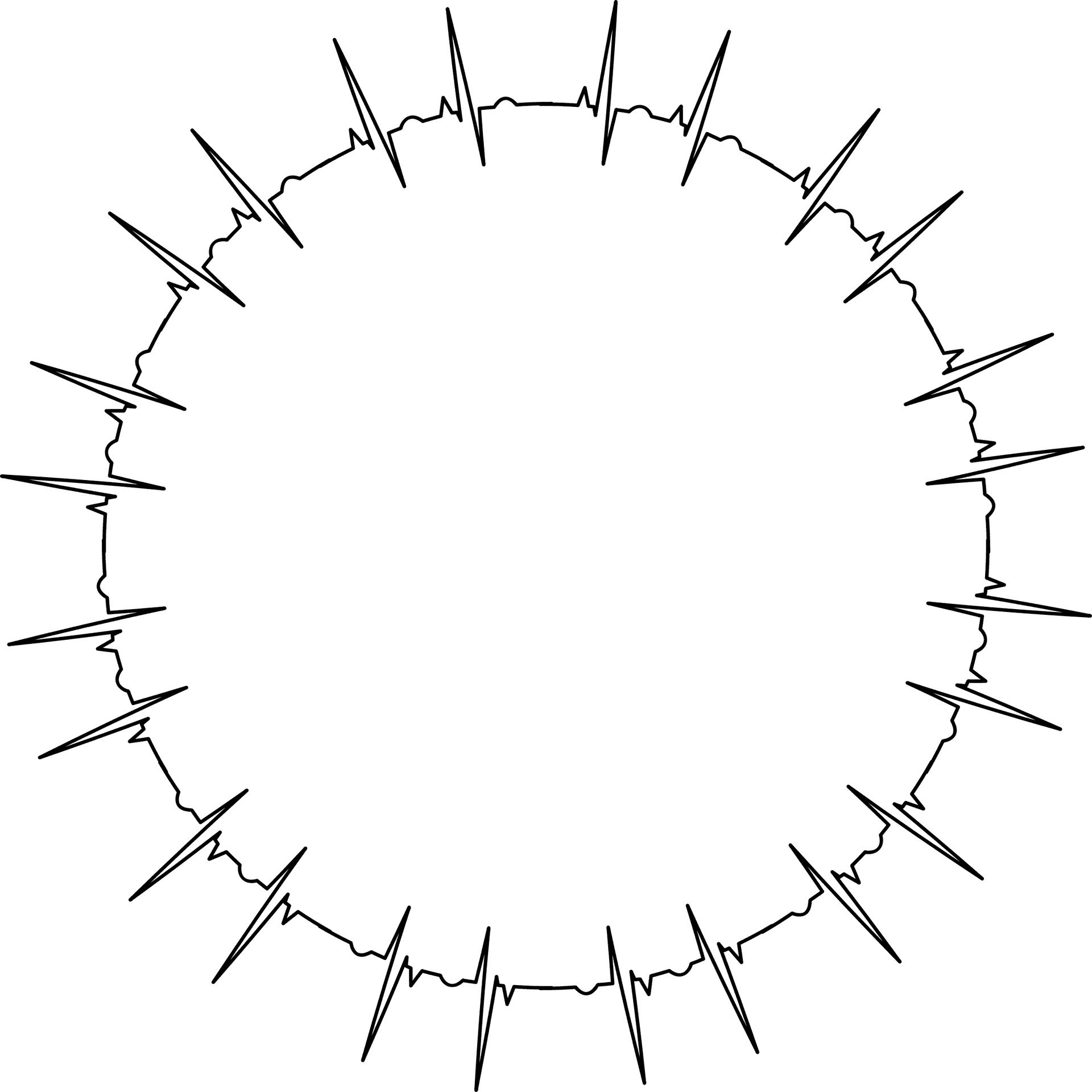 Abstract Circular Spike Pattern PNG Image