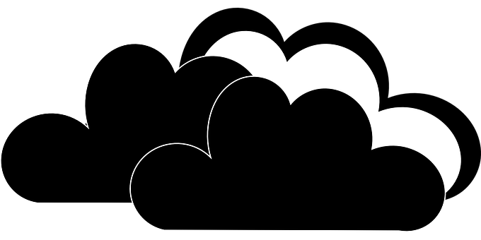 Abstract Cloud Shapes Blackand White PNG Image