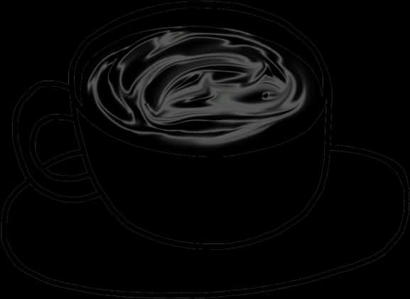 Abstract Coffee Cup Art PNG Image