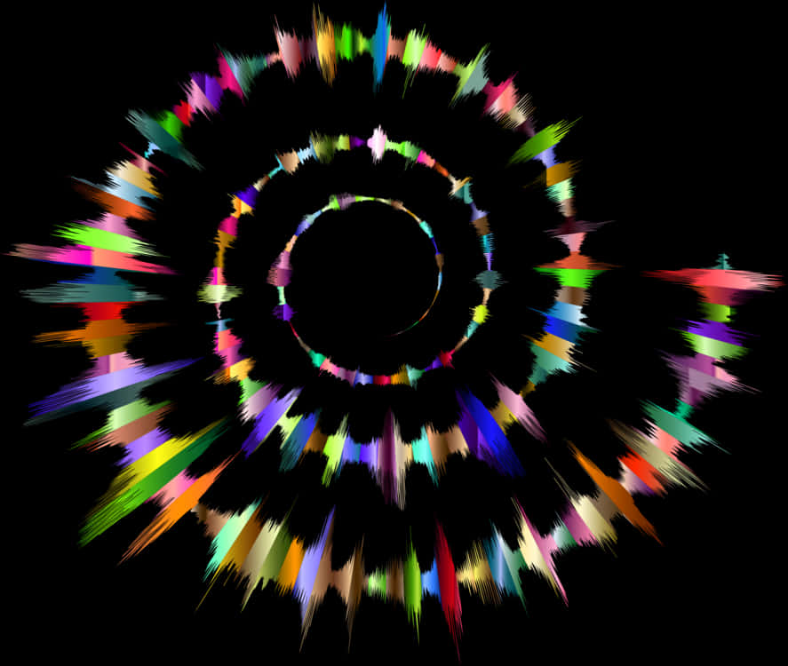 Abstract Colorful Circle Explosion PNG Image