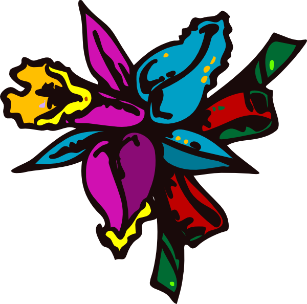 Abstract Colorful Daffodil Vector PNG Image