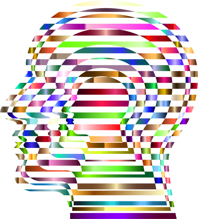 Abstract Colorful Head Sculpture PNG Image