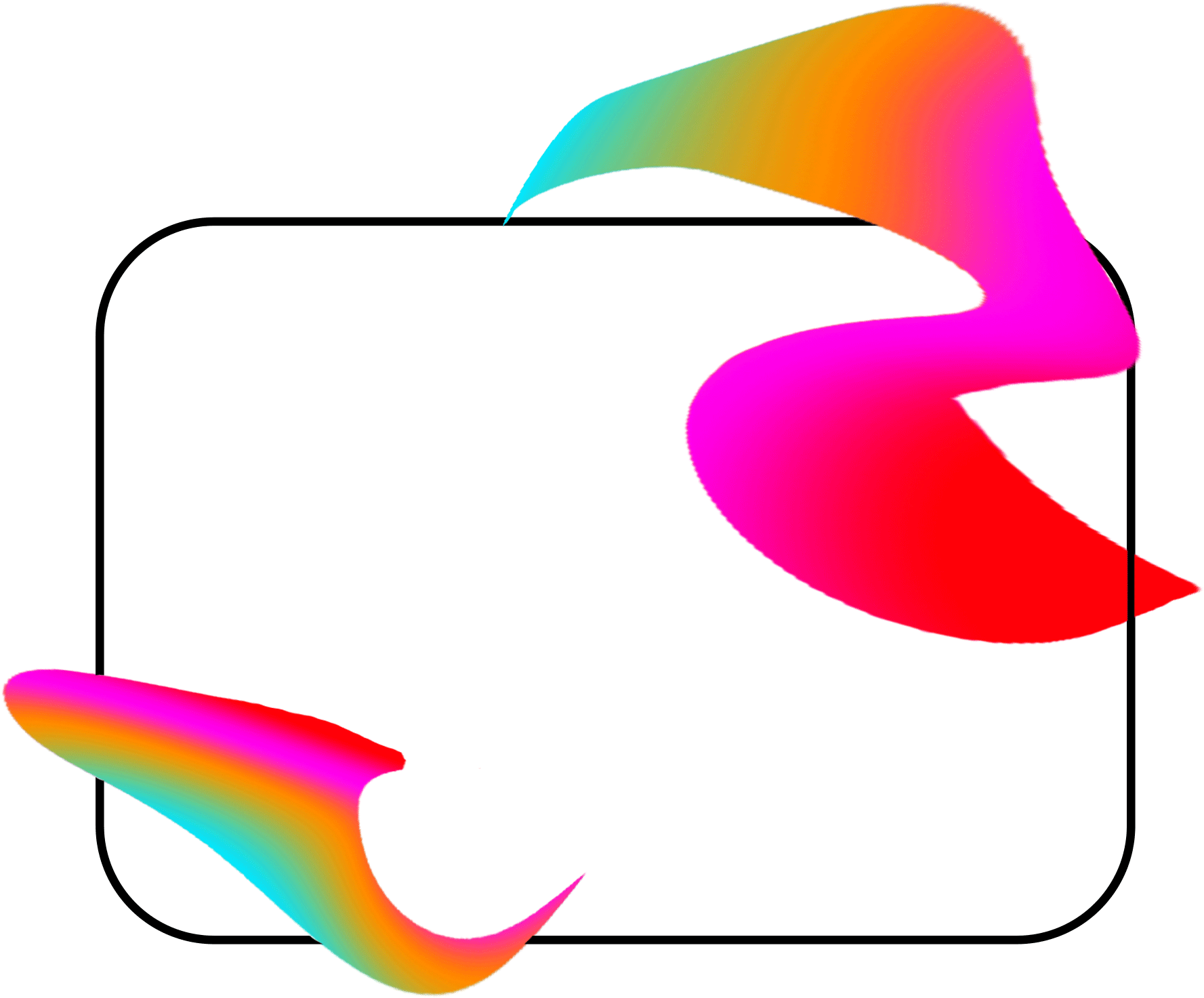 Abstract Colorful Swoosh Frame PNG Image