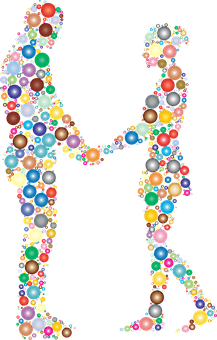 Abstract Couple Silhouette Bubbles.jpg PNG Image