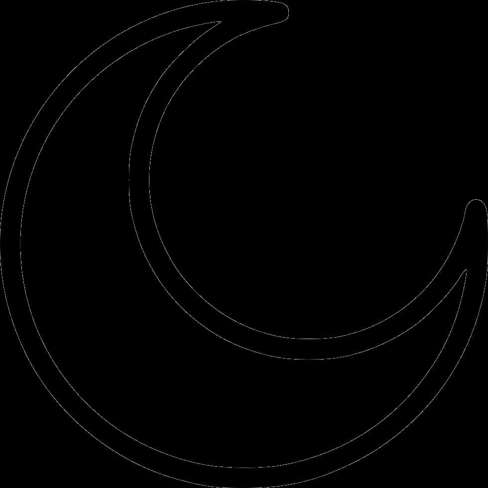 Abstract Crescent Moon Outline PNG Image