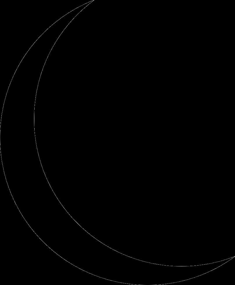 Abstract Crescent Moon Outline PNG Image