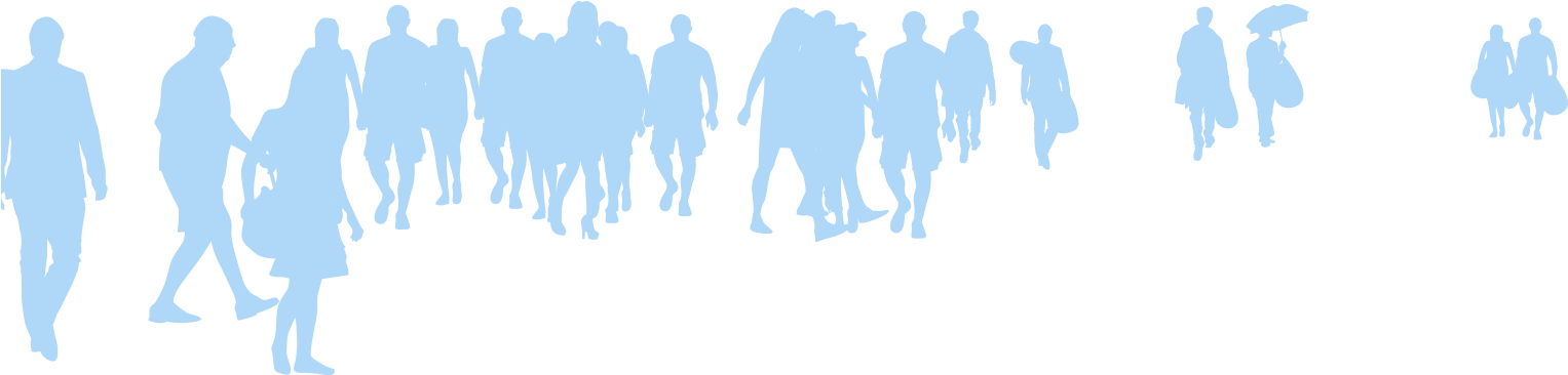 Abstract Crowd Silhouettes PNG Image