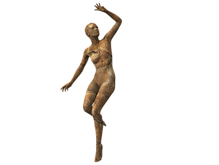 Abstract Dancing Figure Sculpture PNG Image