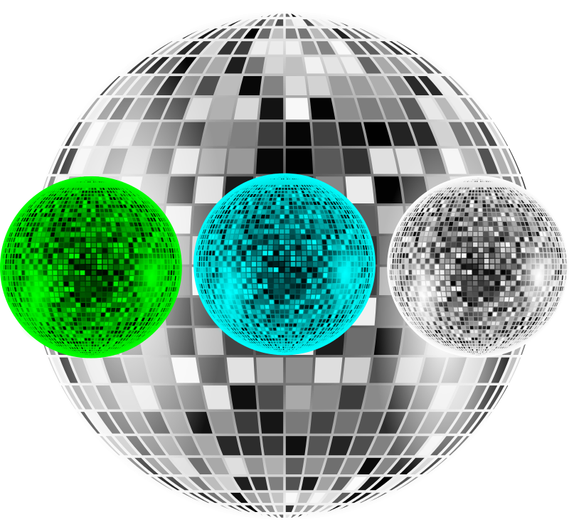 Abstract Disco Balls Colorful Lights PNG Image