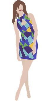 Abstract Fashion Woman Illustration PNG Image