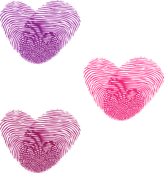 Abstract Fingerprint Hearts PNG Image