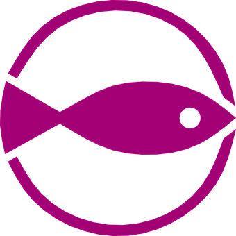 Abstract Fish Icon Purple Black Background PNG Image