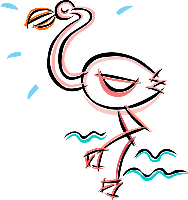 Abstract Flamingo Artwork PNG Image