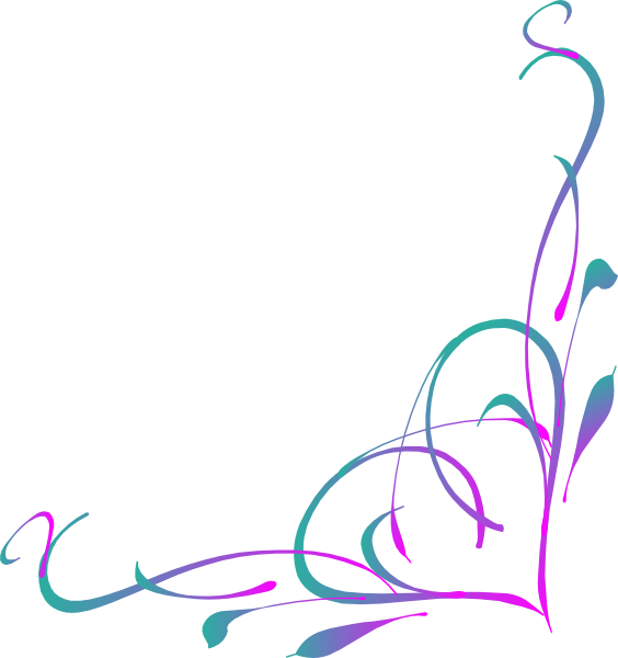 Abstract Floral Design Border PNG Image