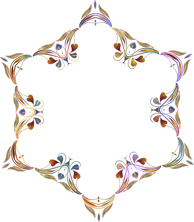 Abstract Floral Frame Design PNG Image