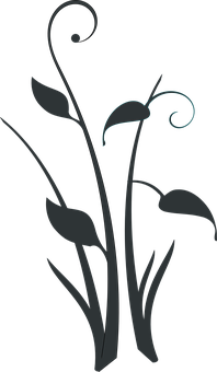 Abstract Floral Silhouette Art PNG Image