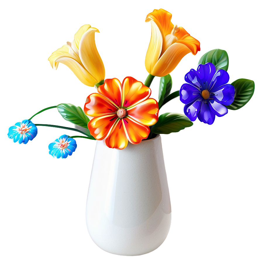 Abstract Flowers In Vase Png 96 PNG Image