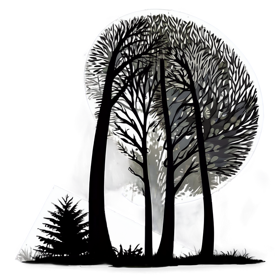 Abstract Forest Silhouette Png Qxi PNG Image