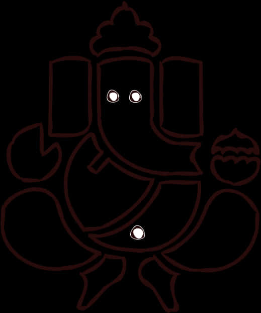 Abstract_ Ganpati_ Outline_ Art PNG Image