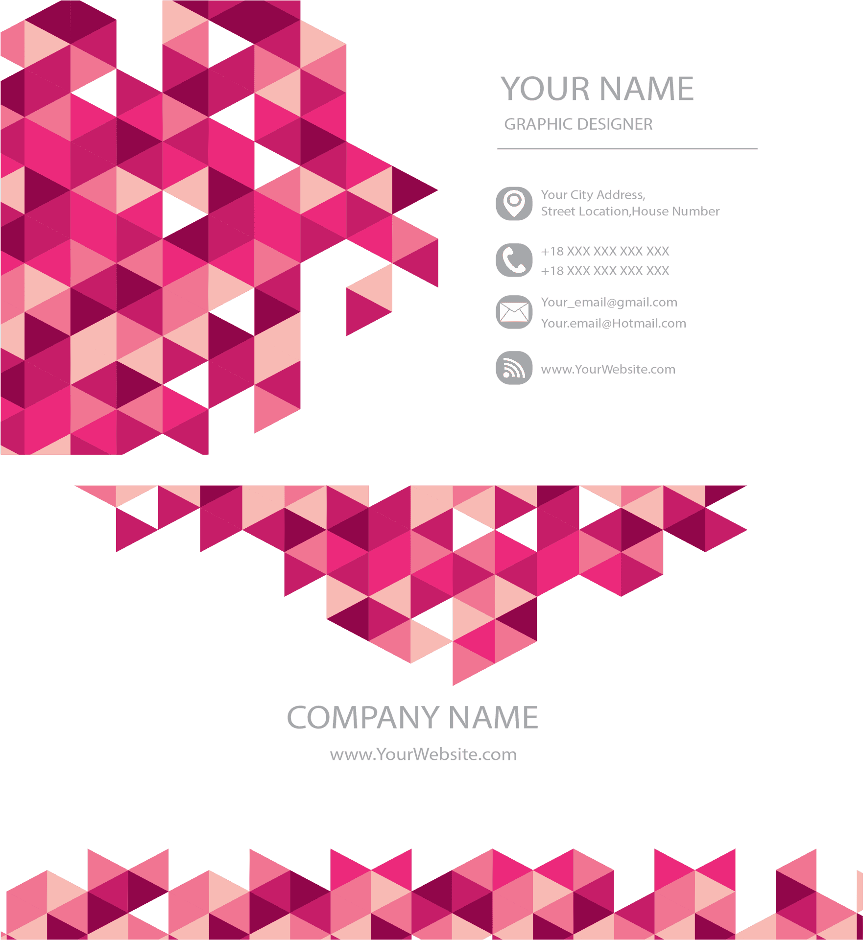 Abstract Geometric Business Card Design PNG Image