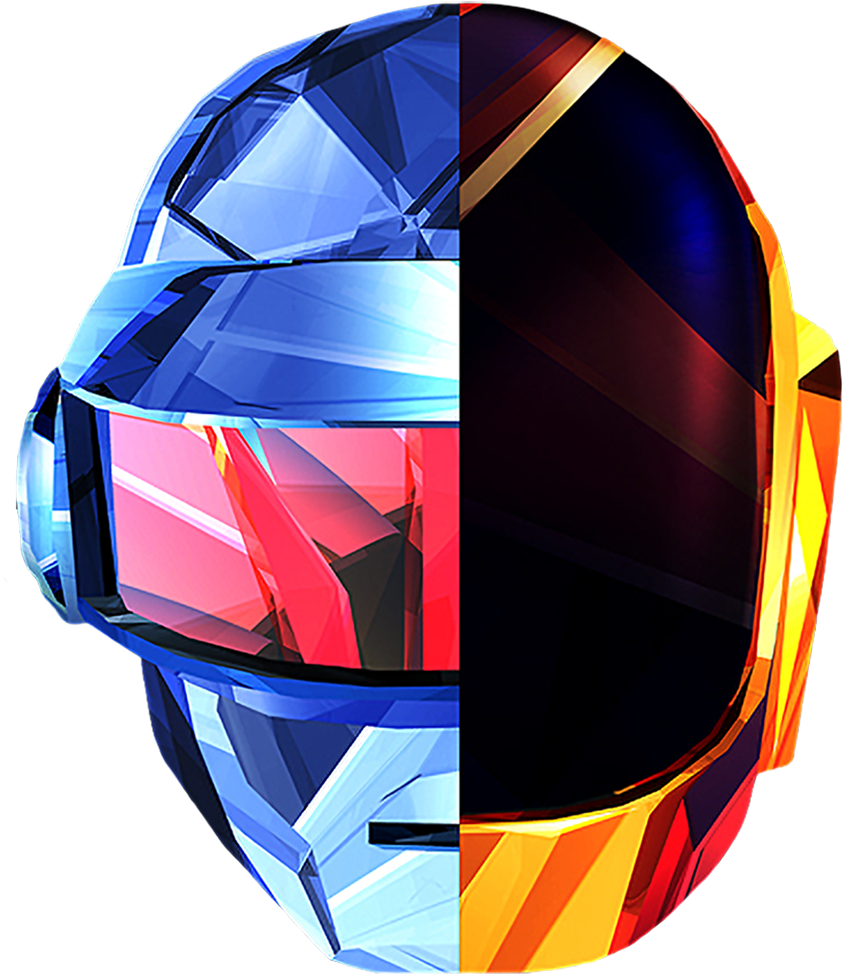 Abstract Geometric Daft Punk Helmet PNG Image