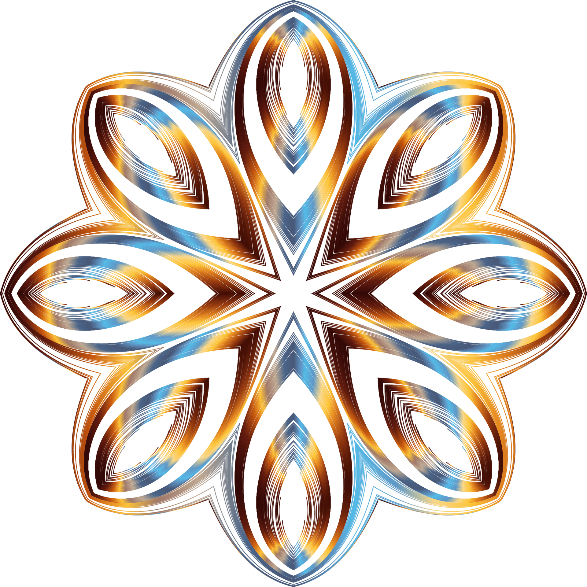 Abstract Geometric Floral Design PNG Image