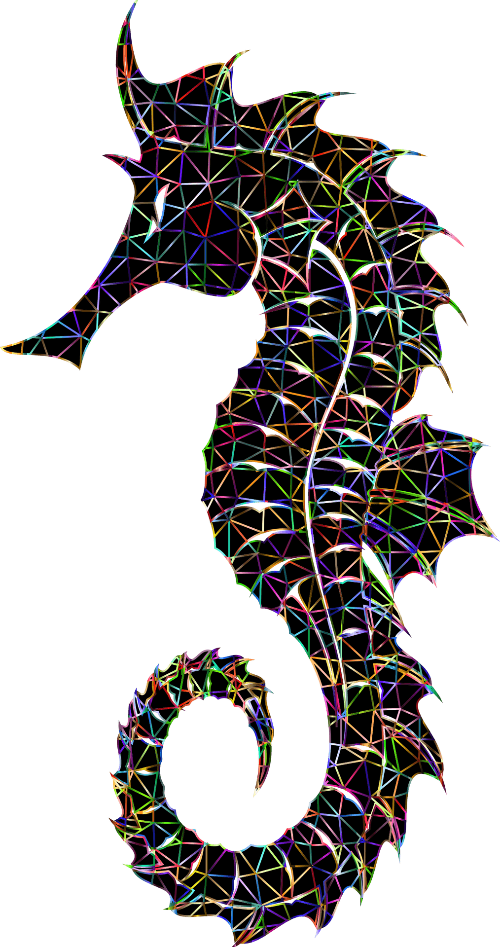 Abstract Geometric Seahorse Art PNG Image