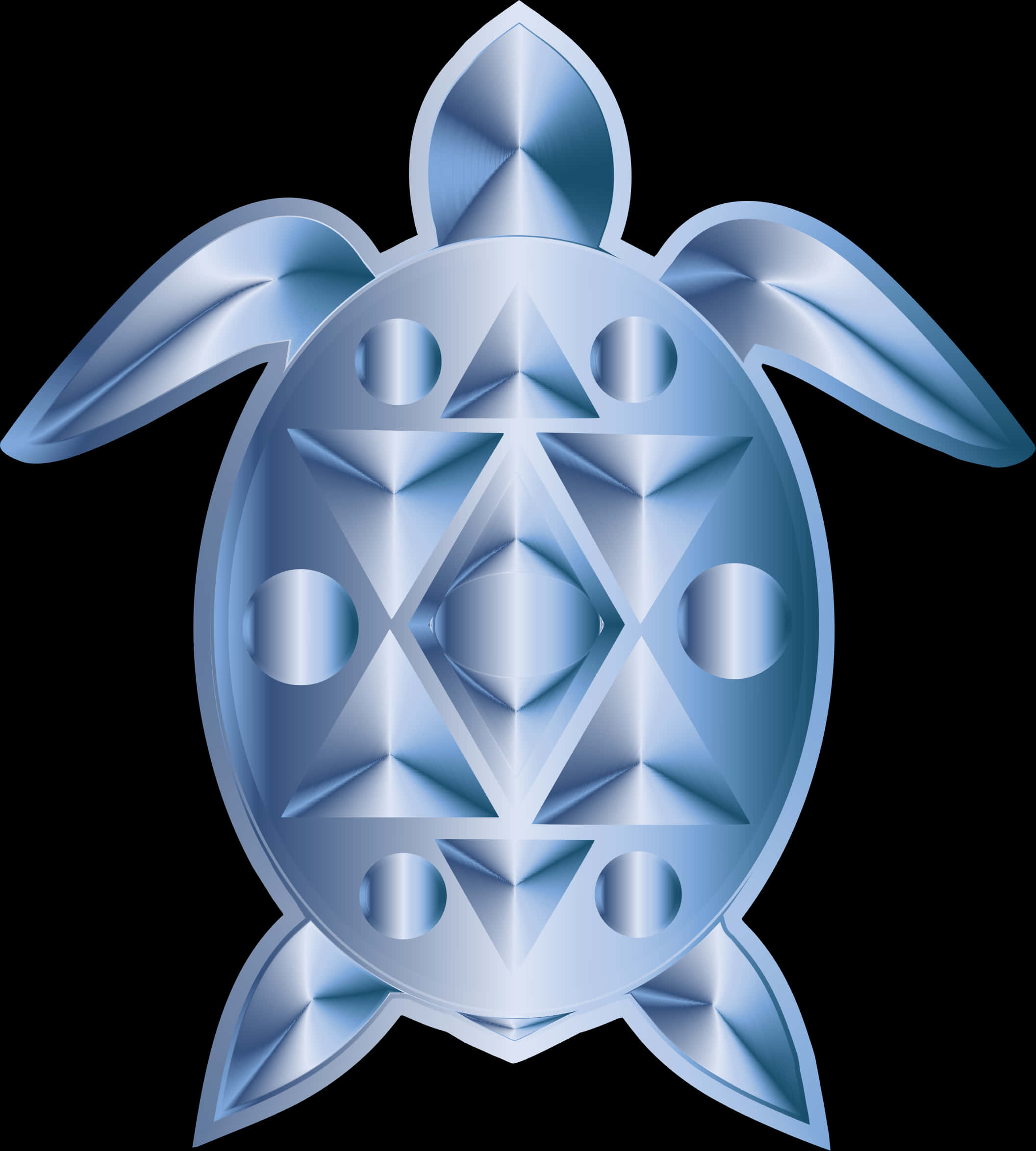 Abstract Geometric Turtle Design PNG Image