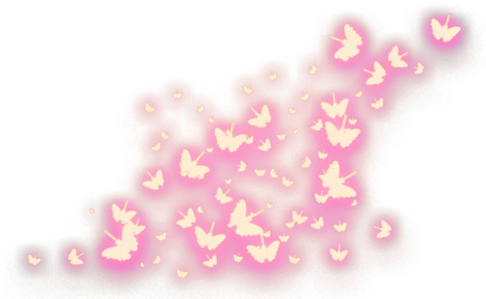 Abstract Glowing Butterflies Effect PNG Image