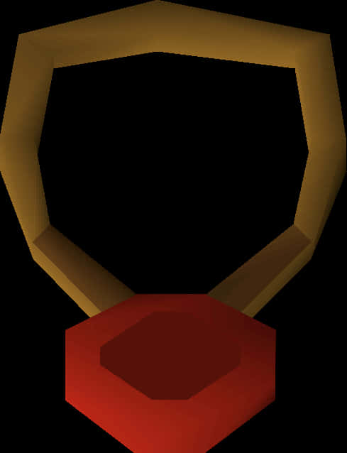 Abstract Gold Pendantwith Red Gemstone PNG Image