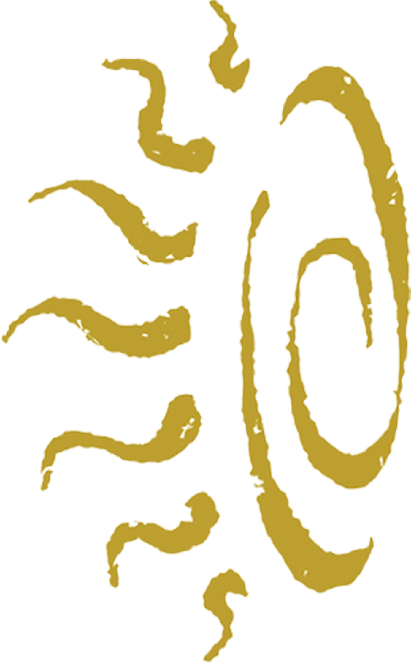 Abstract Gold Squiggleson Teal Background PNG Image