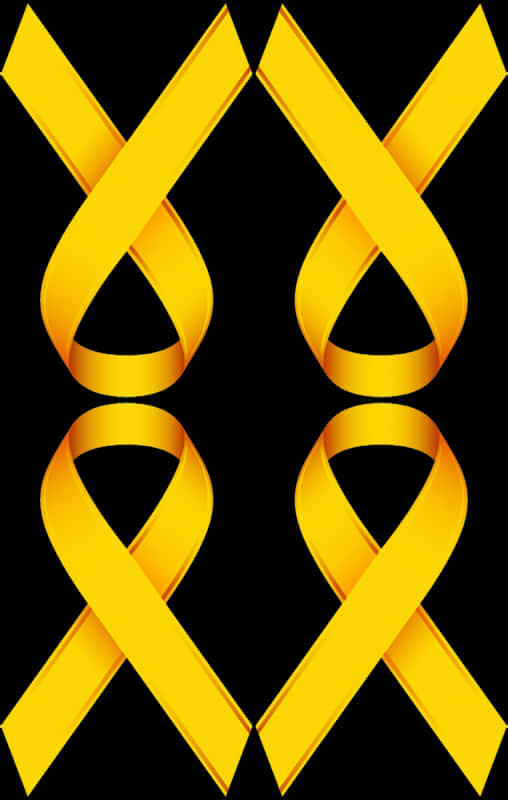 Abstract Golden Ribbon Design PNG Image