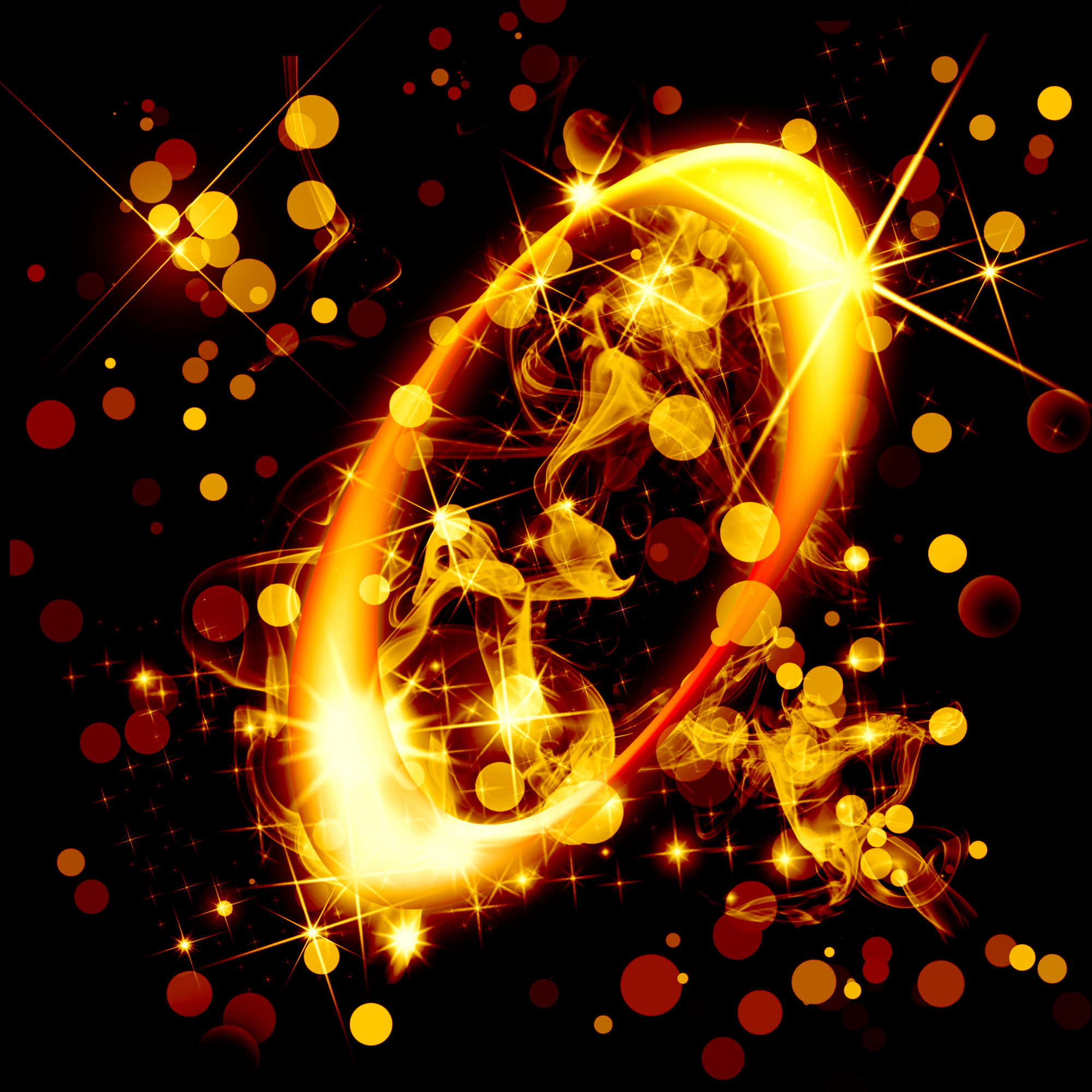 Abstract Golden Swirlsand Sparks PNG Image