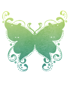 Abstract Green Butterfly Art PNG Image