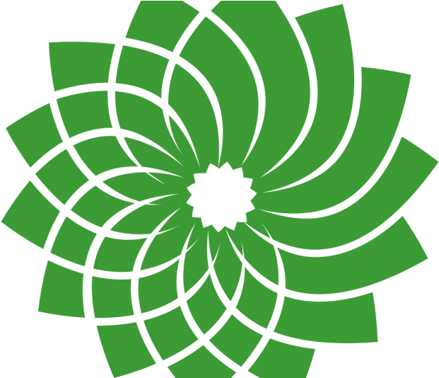 Abstract Green Flower Design PNG Image