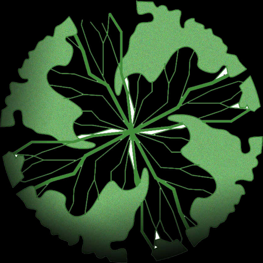 Abstract Green Leaf Pattern PNG Image