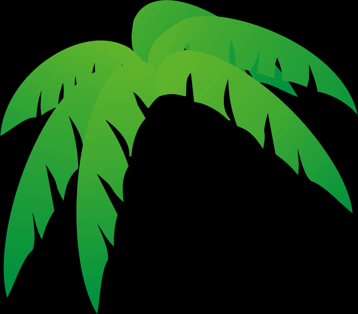 Abstract Green Palm Leaves Graphic PNG Image