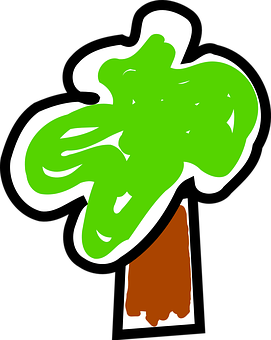 Abstract Green Tree Graphic PNG Image