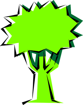 Abstract Green Tree Vector PNG Image