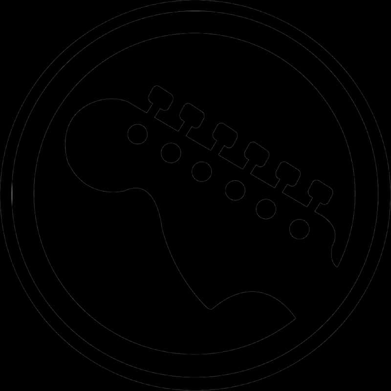 Abstract Guitar Outline Black Background PNG Image