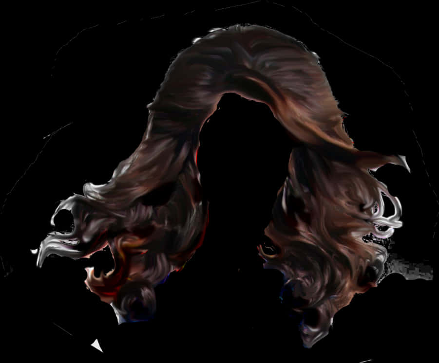 Abstract Hair Twirl Art PNG Image