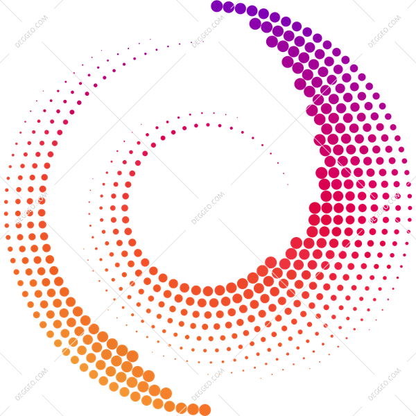 Abstract Halftone Spiral Gradient PNG Image