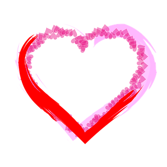 Abstract Heart Designon Black Background PNG Image