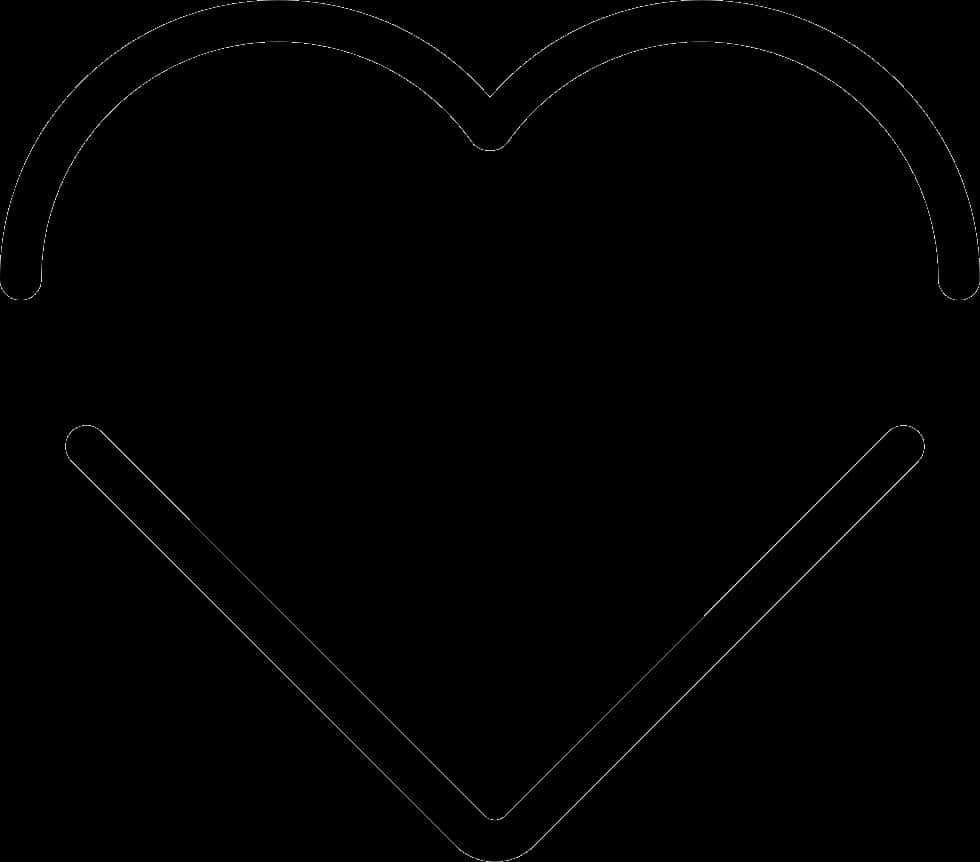 Abstract Heart Outline Black Background PNG Image