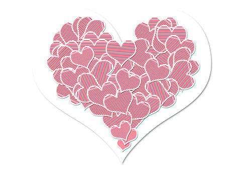 Abstract Heart Shaped Pattern PNG Image