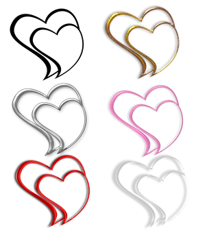 Abstract Hearts Collection PNG Image