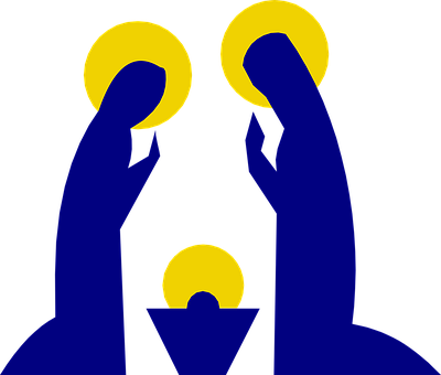 Abstract Holy Family Silhouette PNG Image