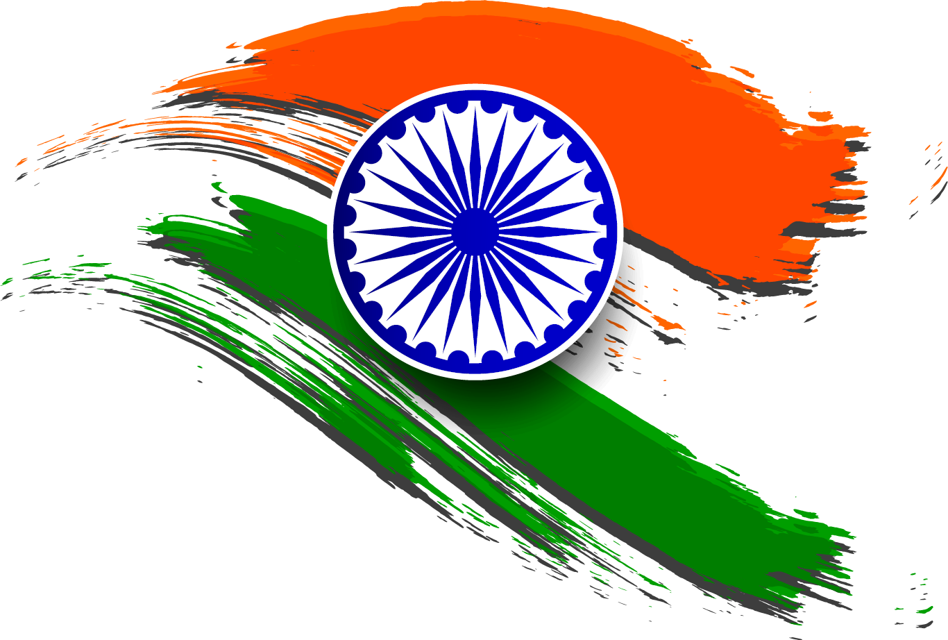 Abstract Indian Flag Art PNG Image